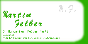 martin felber business card